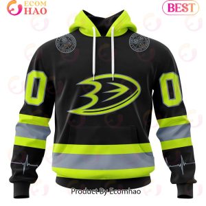 NHL Anaheim Ducks Specialized Unisex Kits With FireFighter Uniforms Color 3D Hoodie