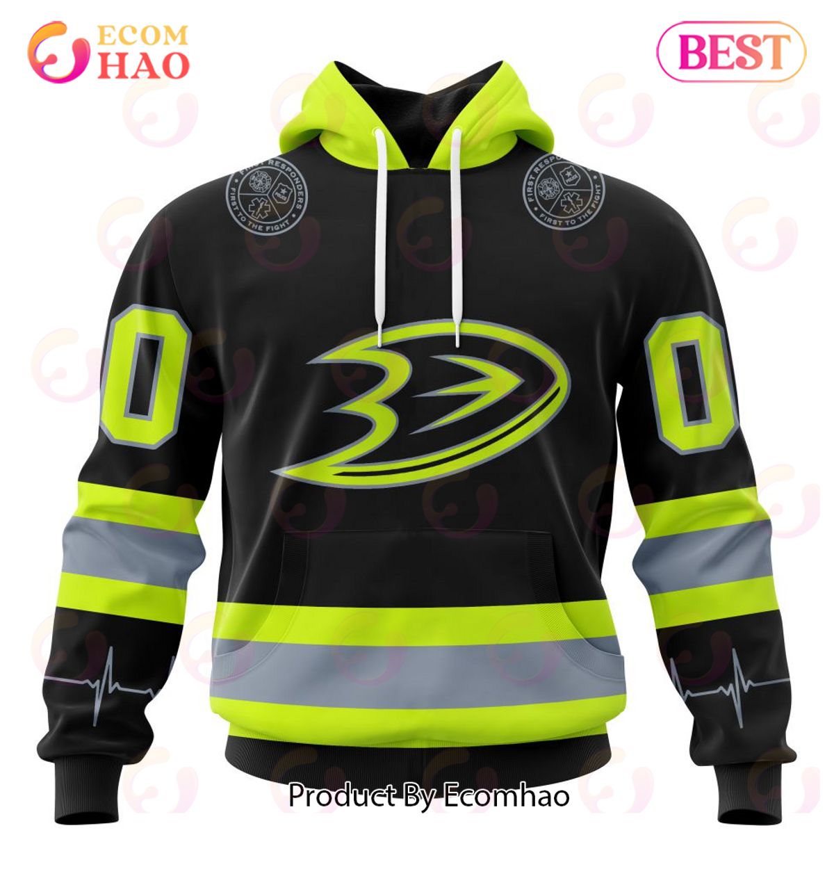 NHL Anaheim Ducks Specialized Unisex Kits With FireFighter Uniforms Color 3D Hoodie