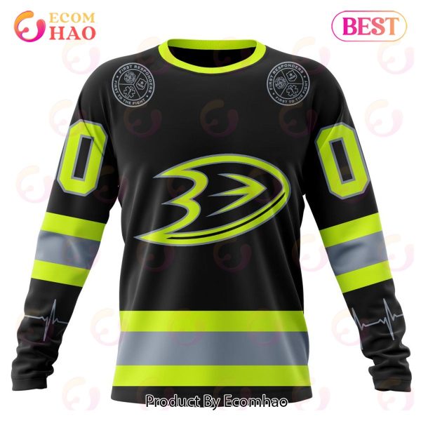 NHL Anaheim Ducks Specialized Unisex Kits With FireFighter Uniforms Color 3D Hoodie