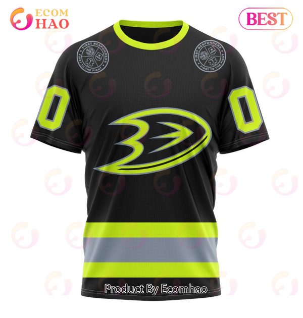 NHL Anaheim Ducks Specialized Unisex Kits With FireFighter Uniforms Color 3D Hoodie