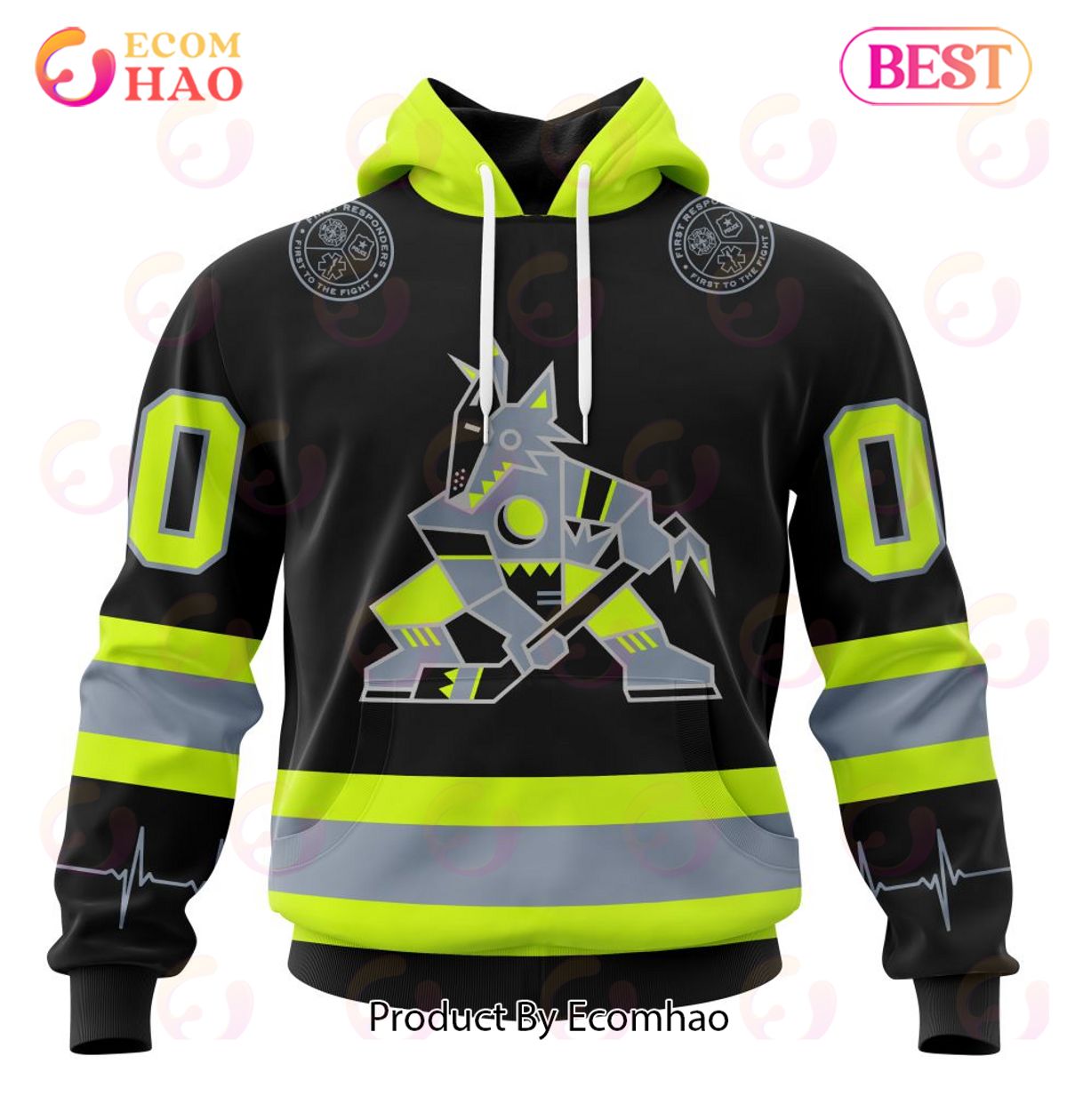 NHL Arizona Coyotes Specialized Unisex Kits With FireFighter Uniforms Color 3D Hoodie