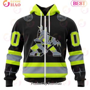 NHL Arizona Coyotes Specialized Unisex Kits With FireFighter Uniforms Color 3D Hoodie