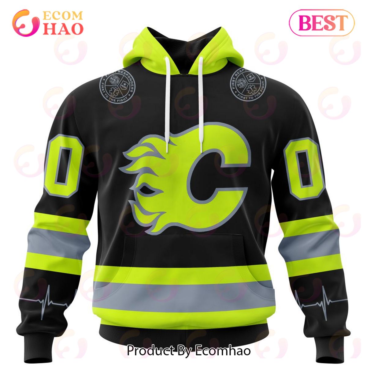 NHL Calgary Flames Specialized Unisex Kits With FireFighter Uniforms Color 3D Hoodie