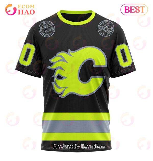 NHL Calgary Flames Specialized Unisex Kits With FireFighter Uniforms Color 3D Hoodie