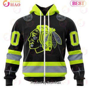 NHL Chicago BlackHawks Specialized Unisex Kits With FireFighter Uniforms Color 3D Hoodie