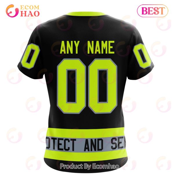 NHL Chicago BlackHawks Specialized Unisex Kits With FireFighter Uniforms Color 3D Hoodie