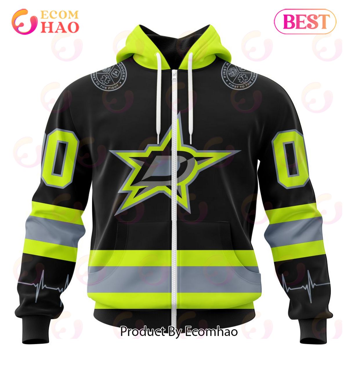 NHL Dallas Stars Specialized Unisex Kits With FireFighter Uniforms Color 3D Hoodie