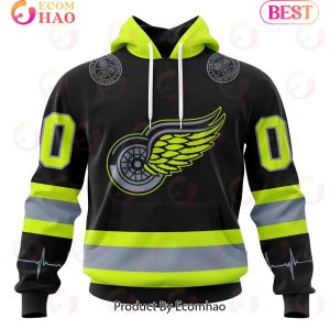 NHL Detroit Red Wings Specialized Unisex Kits With FireFighter Uniforms Color 3D Hoodie
