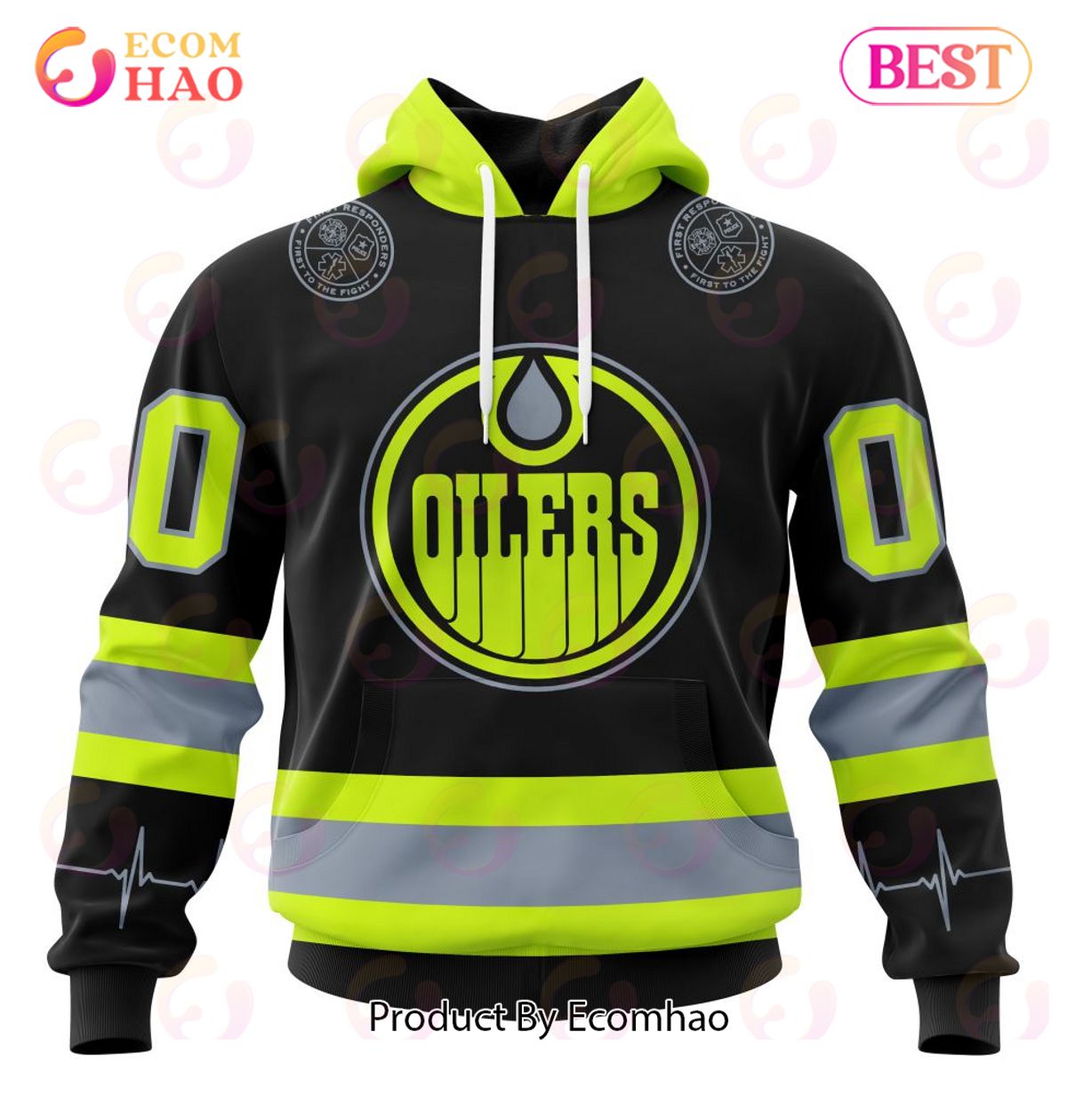 NHL Edmonton Oilers Specialized Unisex Kits With FireFighter Uniforms Color 3D Hoodie