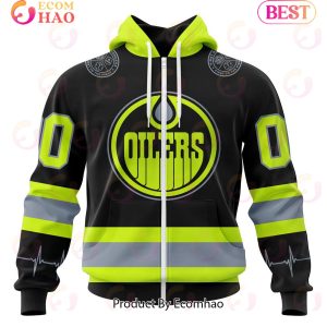 NHL Edmonton Oilers Specialized Unisex Kits With FireFighter Uniforms Color 3D Hoodie