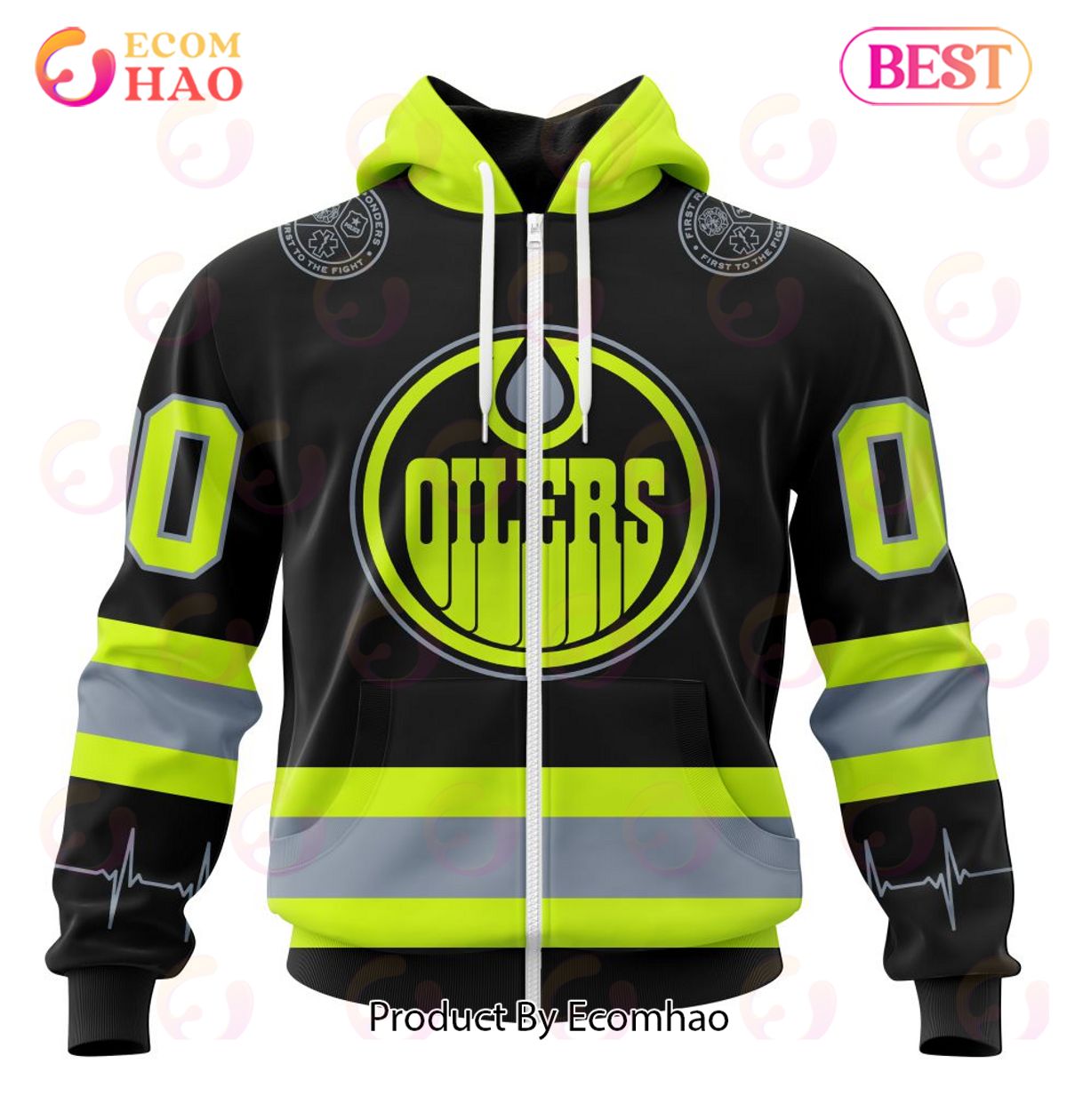 NHL Edmonton Oilers Specialized Unisex Kits With FireFighter Uniforms Color 3D Hoodie