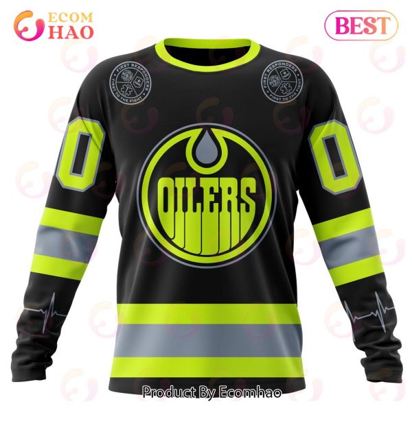NHL Edmonton Oilers Specialized Unisex Kits With FireFighter Uniforms Color 3D Hoodie