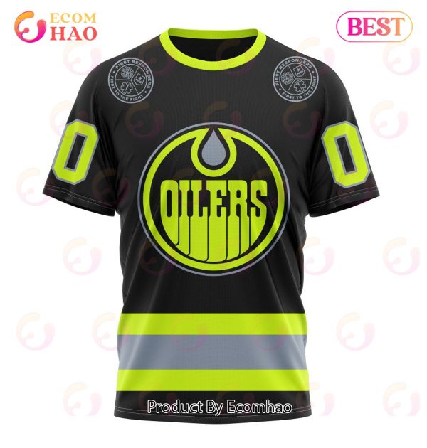 NHL Edmonton Oilers Specialized Unisex Kits With FireFighter Uniforms Color 3D Hoodie