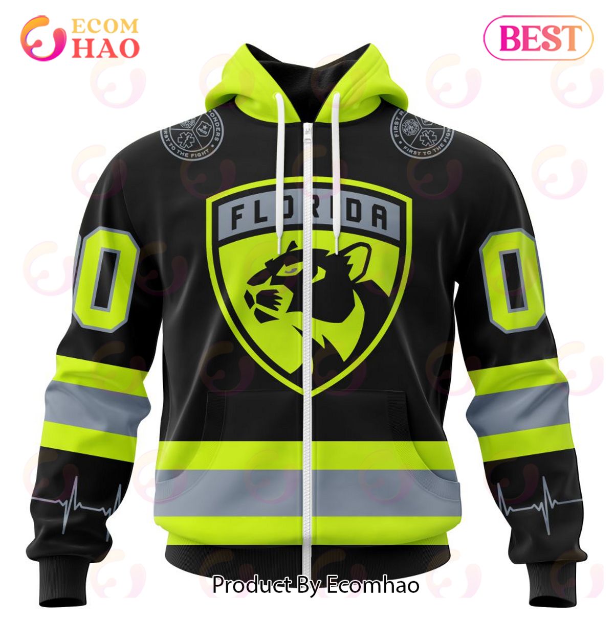 NHL Florida Panthers Specialized Unisex Kits With FireFighter Uniforms Color 3D Hoodie