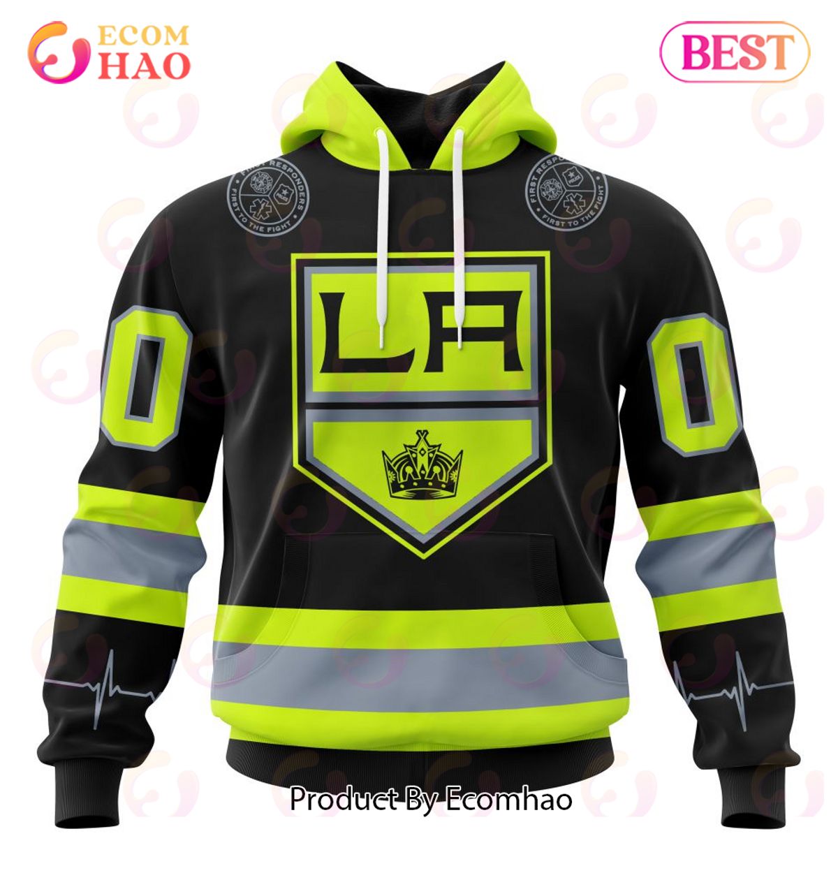 NHL Los Angeles Kings Specialized Unisex Kits With FireFighter Uniforms Color 3D Hoodie