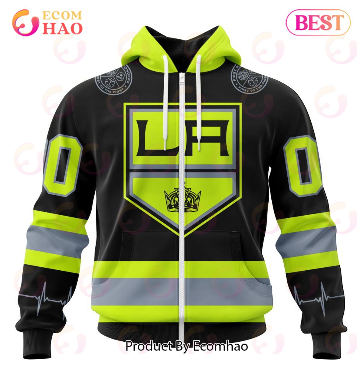 NHL Los Angeles Kings Specialized Unisex Kits With FireFighter Uniforms Color 3D Hoodie