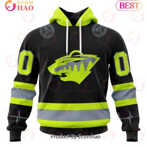 NHL Minnesota Wild Specialized Unisex Kits With FireFighter Uniforms Color 3D Hoodie