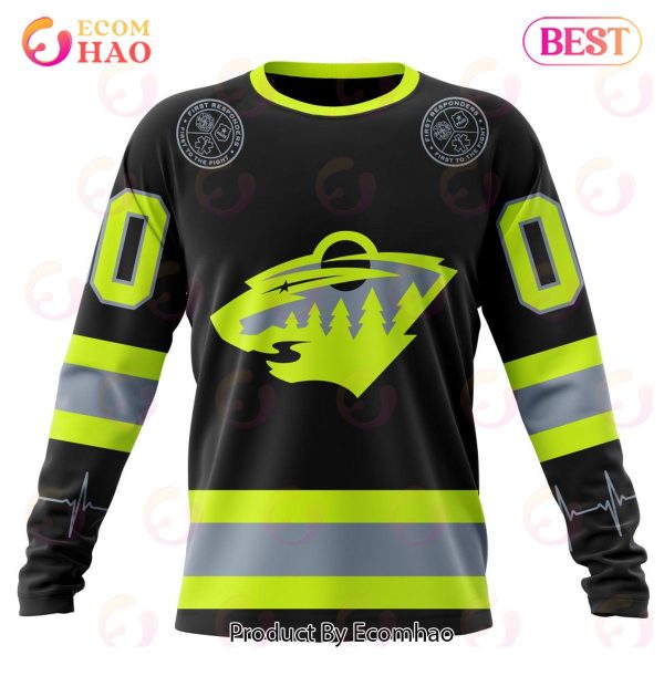 NHL Minnesota Wild Specialized Unisex Kits With FireFighter Uniforms Color 3D Hoodie