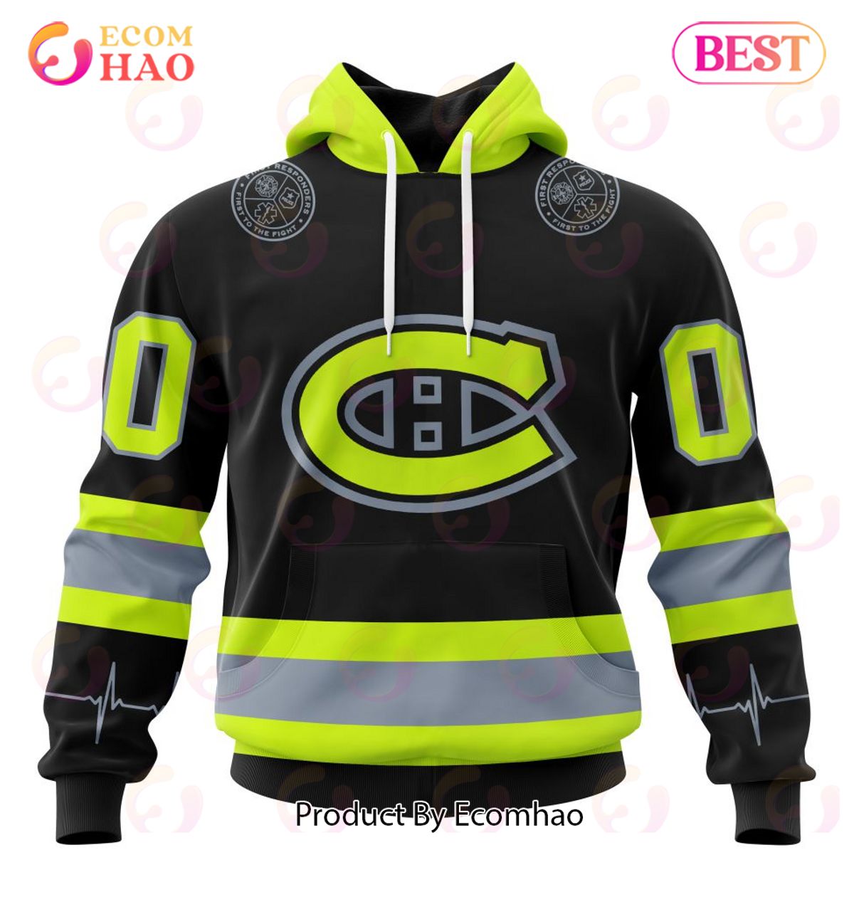 NHL Montreal Canadiens Specialized Unisex Kits With FireFighter Uniforms Color 3D Hoodie