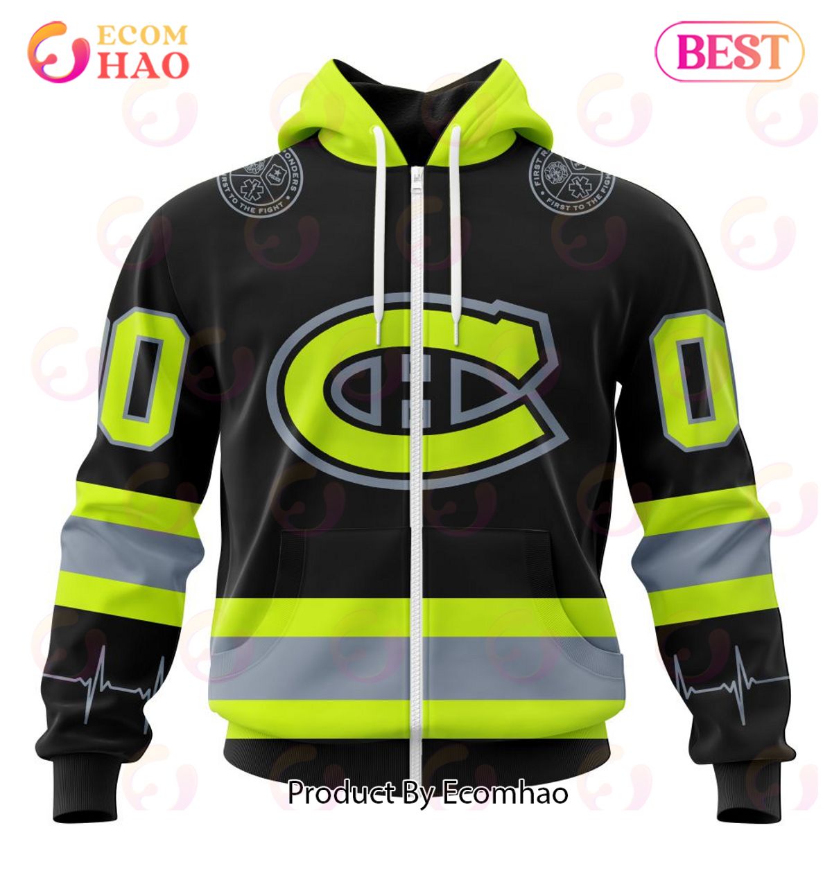 NHL Montreal Canadiens Specialized Unisex Kits With FireFighter Uniforms Color 3D Hoodie