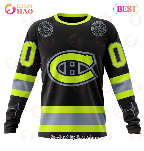 NHL Montreal Canadiens Specialized Unisex Kits With FireFighter Uniforms Color 3D Hoodie