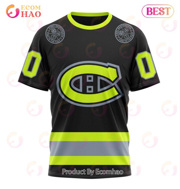 NHL Montreal Canadiens Specialized Unisex Kits With FireFighter Uniforms Color 3D Hoodie