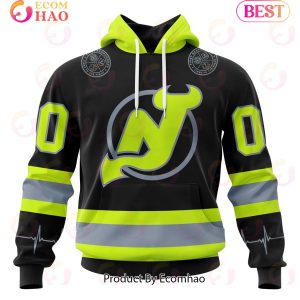 NHL New Jersey Devils Specialized Unisex Kits With FireFighter Uniforms Color 3D Hoodie