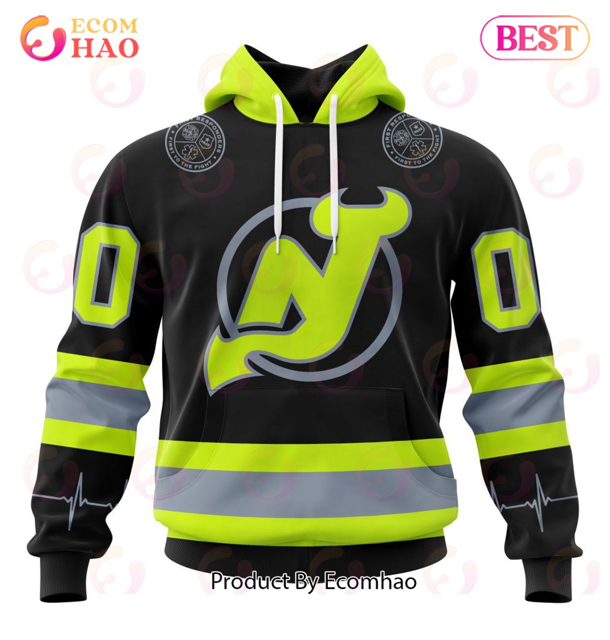 NHL New Jersey Devils Specialized Unisex Kits With FireFighter Uniforms Color 3D Hoodie