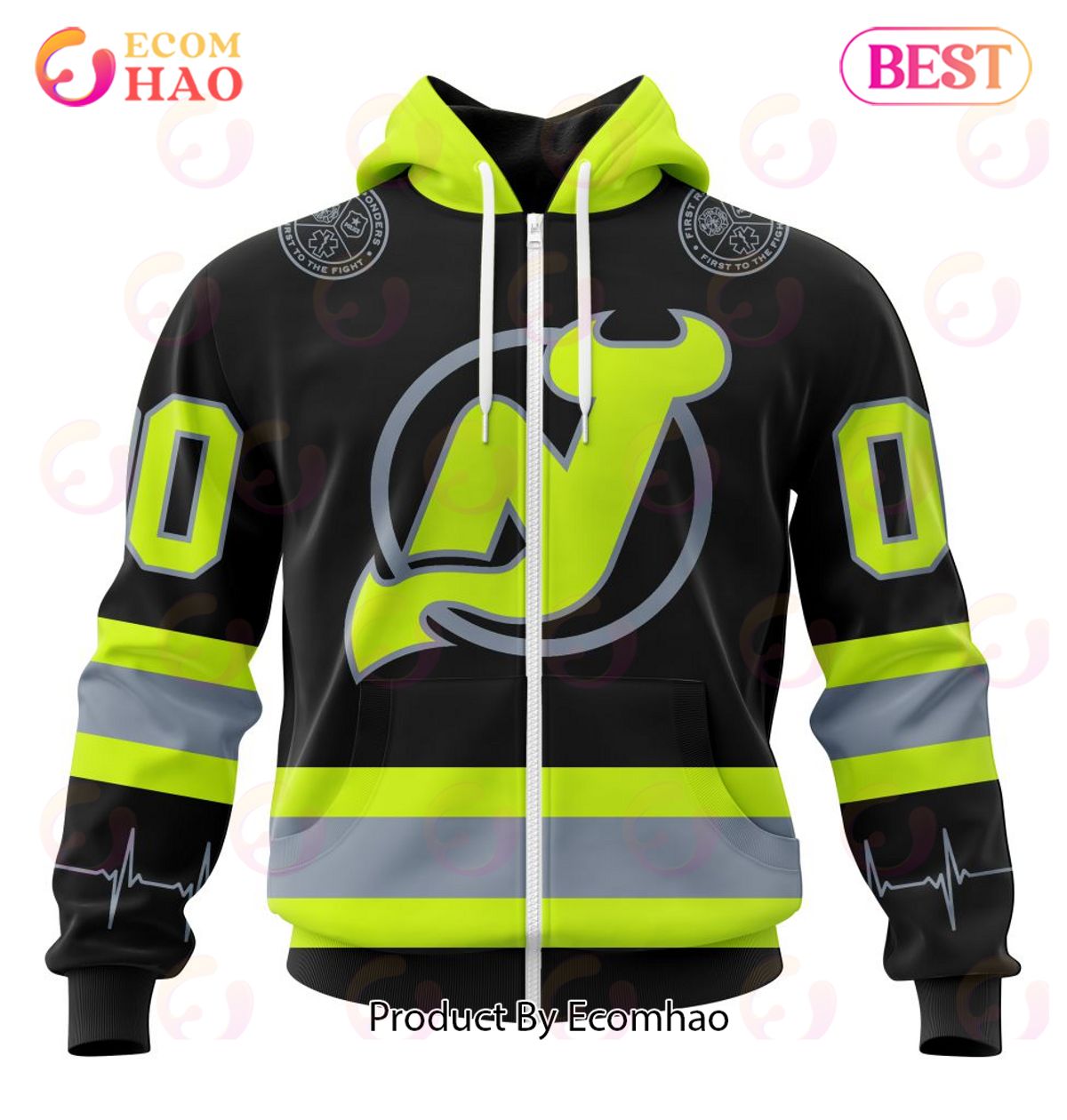 NHL New Jersey Devils Specialized Unisex Kits With FireFighter Uniforms Color 3D Hoodie