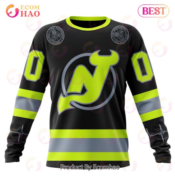 NHL New Jersey Devils Specialized Unisex Kits With FireFighter Uniforms Color 3D Hoodie