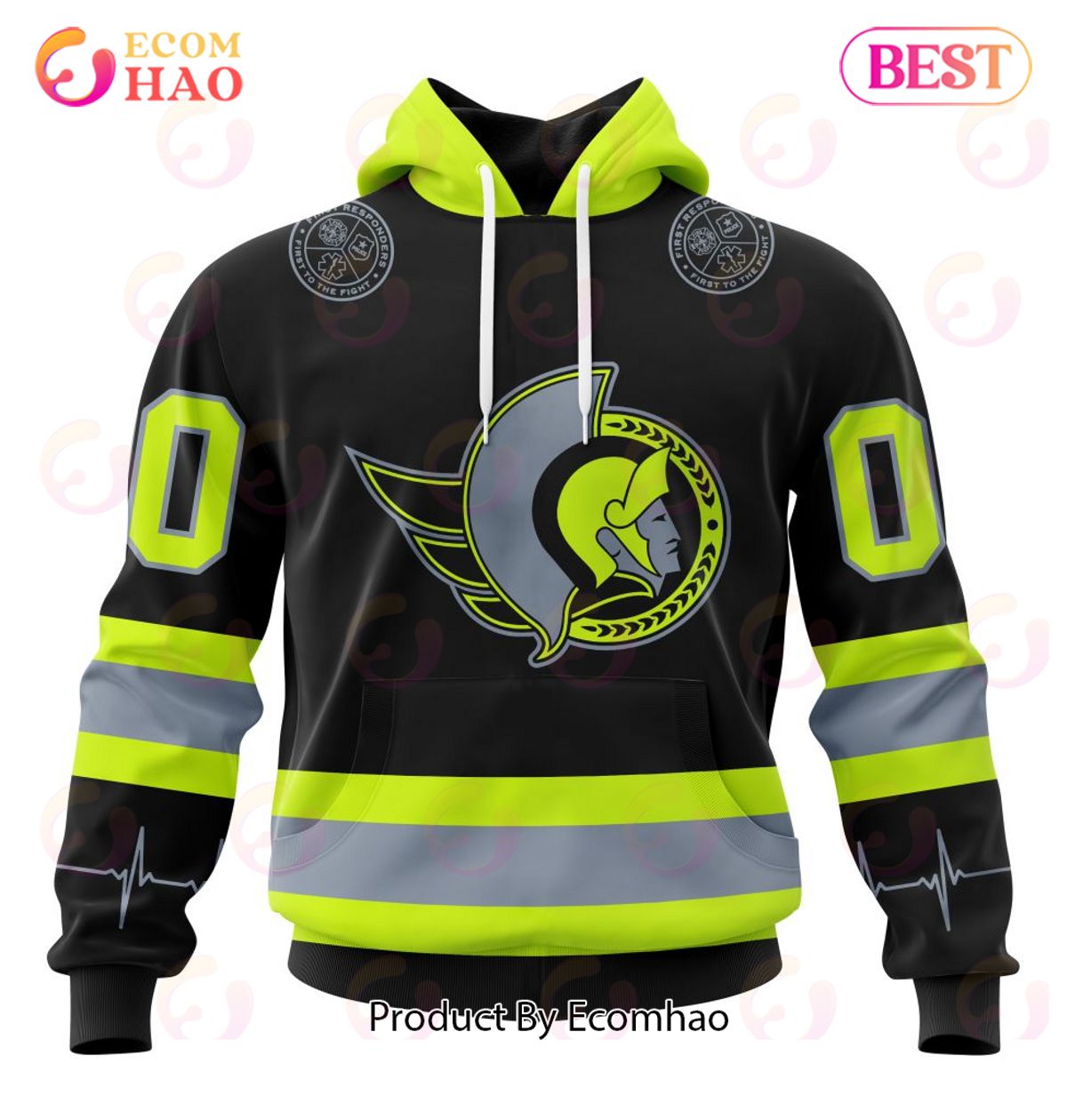 NHL Ottawa Senators Specialized Unisex Kits With FireFighter Uniforms Color 3D Hoodie