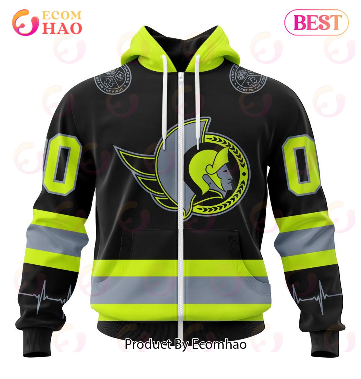 NHL Ottawa Senators Specialized Unisex Kits With FireFighter Uniforms Color 3D Hoodie