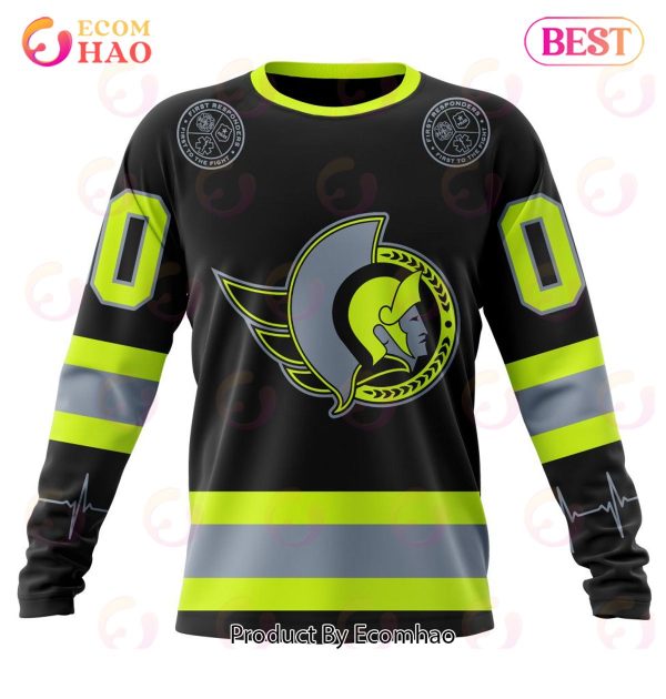 NHL Ottawa Senators Specialized Unisex Kits With FireFighter Uniforms Color 3D Hoodie