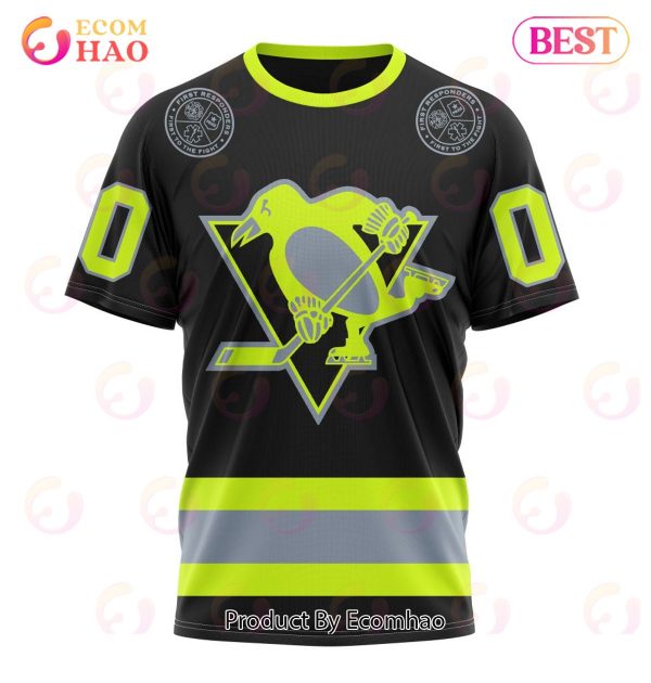 NHL Pittsburgh Penguins Specialized Unisex Kits With FireFighter Uniforms Color 3D Hoodie