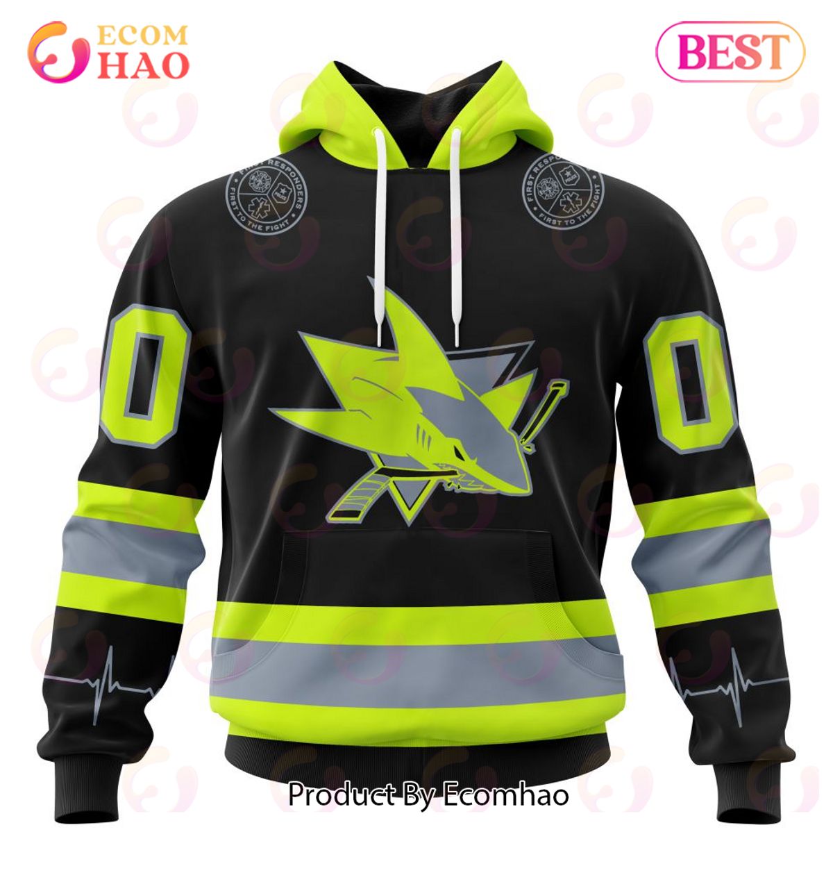 NHL San Jose Sharks Specialized Unisex Kits With FireFighter Uniforms Color 3D Hoodie