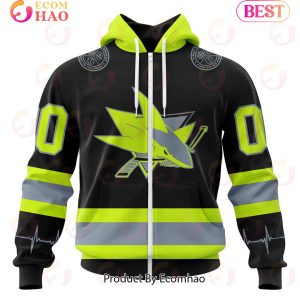 NHL San Jose Sharks Specialized Unisex Kits With FireFighter Uniforms Color 3D Hoodie