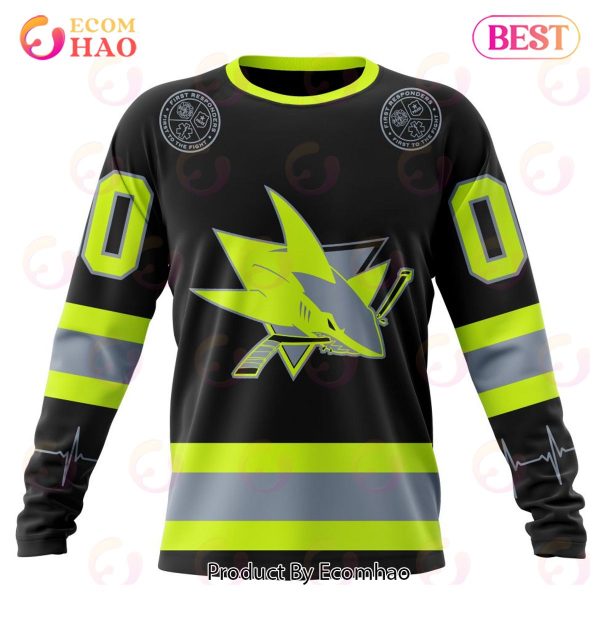 NHL San Jose Sharks Specialized Unisex Kits With FireFighter Uniforms Color 3D Hoodie