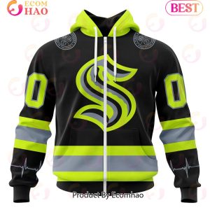 NHL Seattle Kraken Specialized Unisex Kits With FireFighter Uniforms Color 3D Hoodie