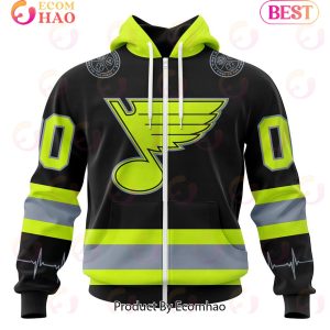 NHL St. Louis Blues Specialized Unisex Kits With FireFighter Uniforms Color 3D Hoodie