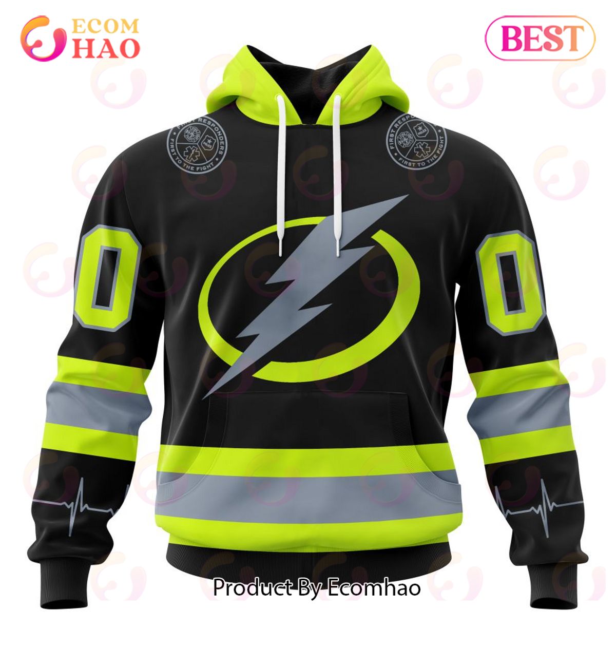 NHL Tampa Bay Lightning Specialized Unisex Kits With FireFighter Uniforms Color 3D Hoodie