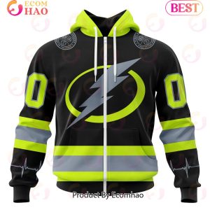 NHL Tampa Bay Lightning Specialized Unisex Kits With FireFighter Uniforms Color 3D Hoodie