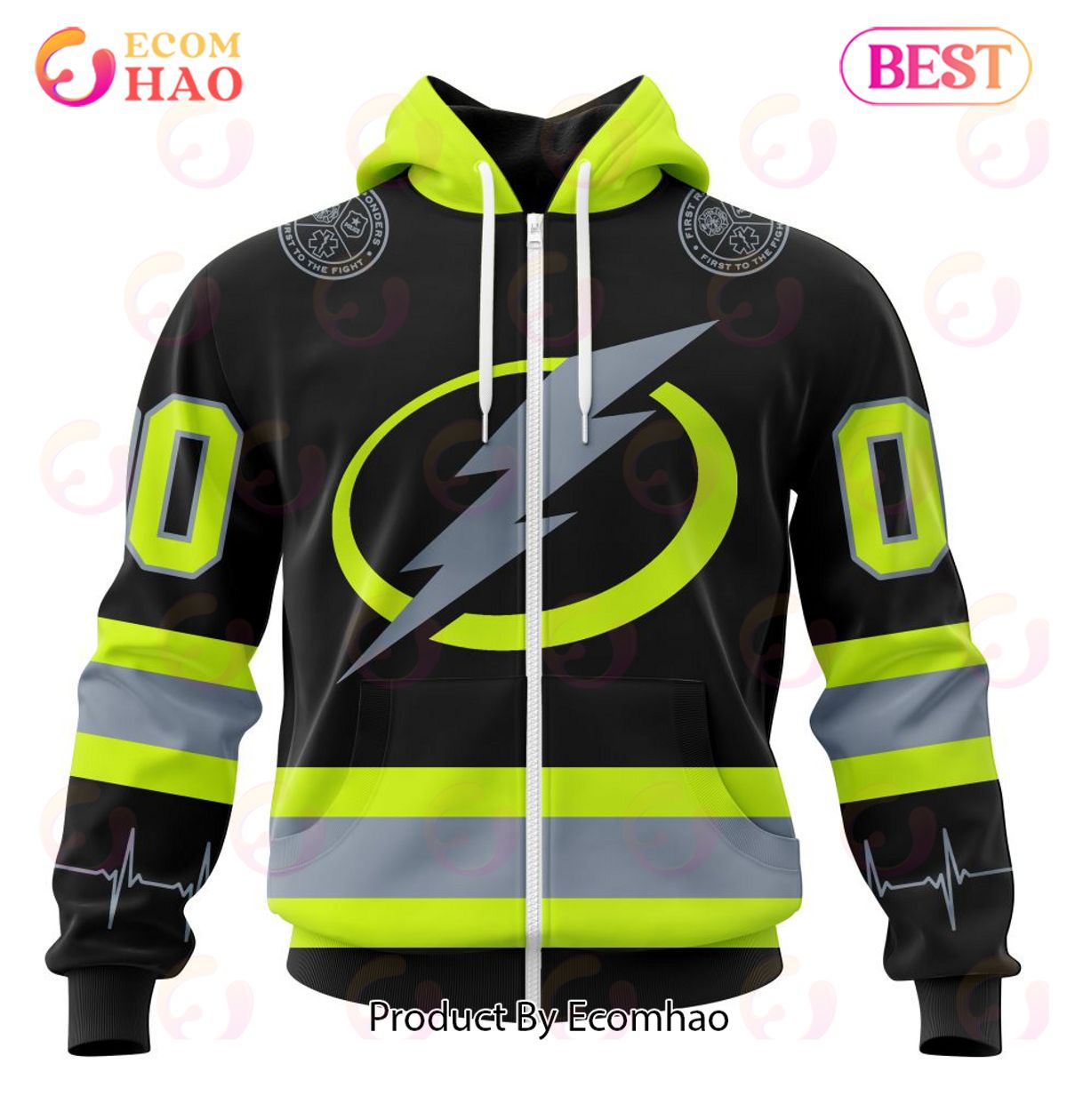 NHL Tampa Bay Lightning Specialized Unisex Kits With FireFighter Uniforms Color 3D Hoodie