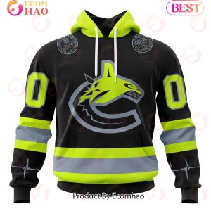 NHL Vancouver Canucks Specialized Unisex Kits With FireFighter Uniforms Color 3D Hoodie