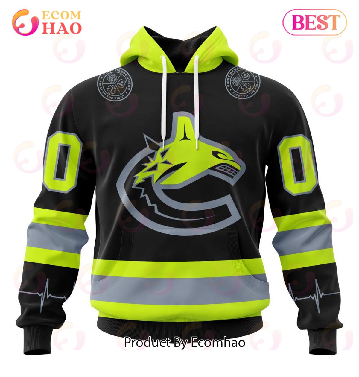 NHL Vancouver Canucks Specialized Unisex Kits With FireFighter Uniforms Color 3D Hoodie