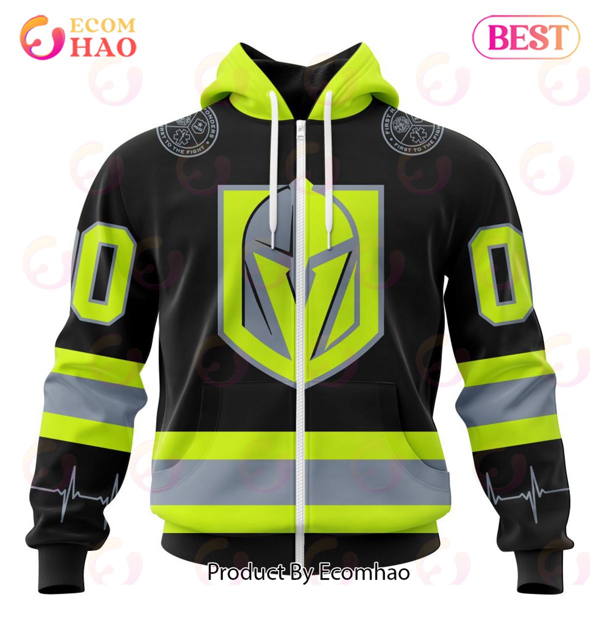 NHL Vegas Golden Knights Specialized Unisex Kits With FireFighter Uniforms Color 3D Hoodie