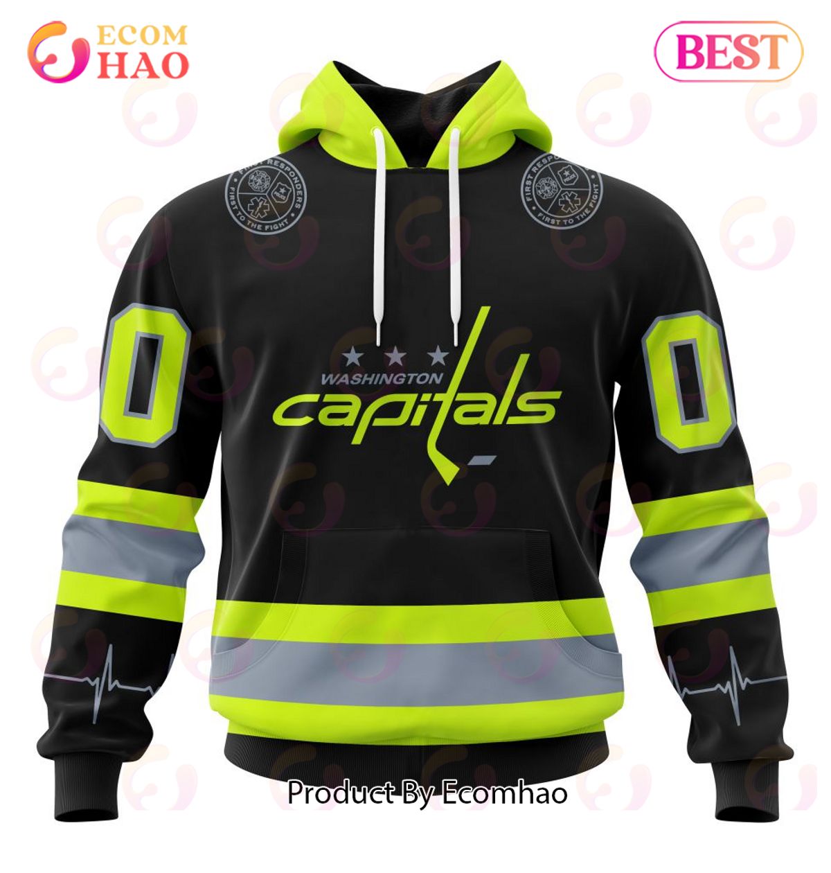 NHL Washington Capitals Specialized Unisex Kits With FireFighter Uniforms Color 3D Hoodie