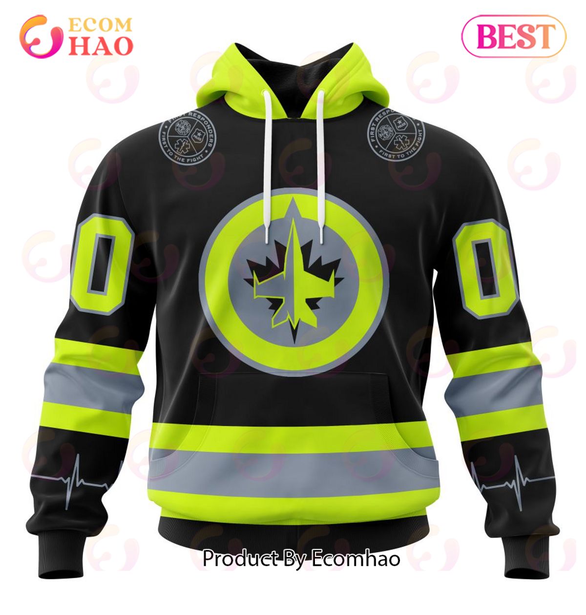 NHL Winnipeg Jets Specialized Unisex Kits With FireFighter Uniforms Color 3D Hoodie