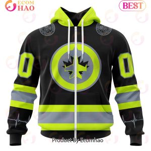 NHL Winnipeg Jets Specialized Unisex Kits With FireFighter Uniforms Color 3D Hoodie