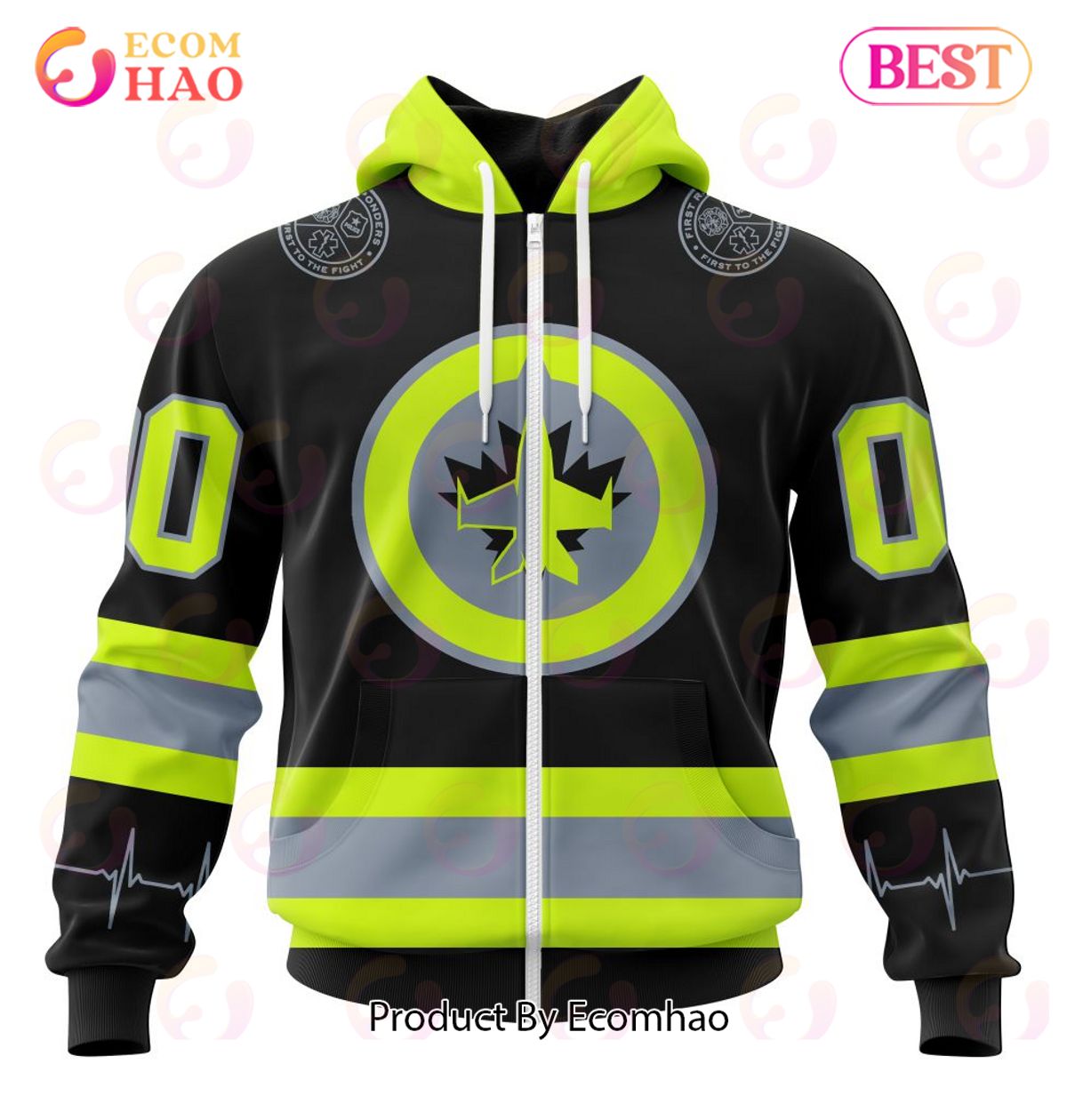 NHL Winnipeg Jets Specialized Unisex Kits With FireFighter Uniforms Color 3D Hoodie