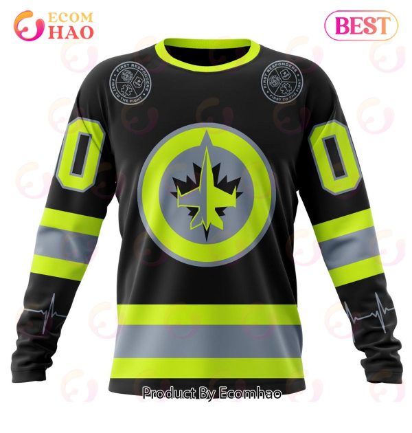 NHL Winnipeg Jets Specialized Unisex Kits With FireFighter Uniforms Color 3D Hoodie